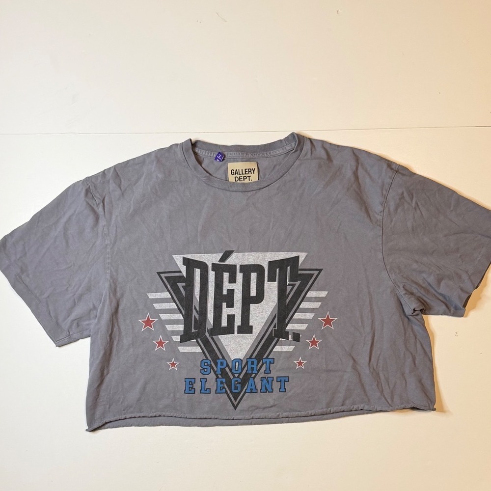Gallery Dept. Cropped T-Shirt Size Medium Grey Sport Elegant